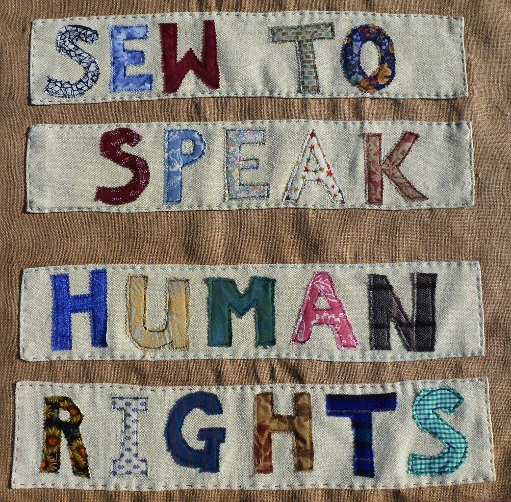 Exhibition Title: 'Sew to Speak – Human Rights', by Deborah Stockdale. (Photo: Deborah Stockdale)